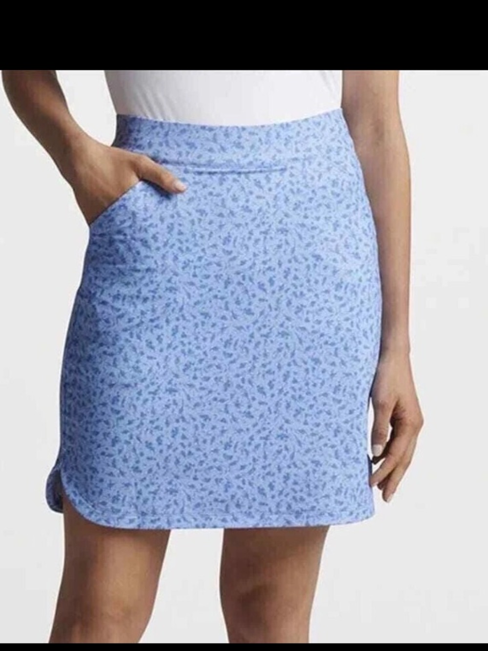 PETER MILLAR WOMENS ALICE PETAL HEM SKORT, BLUE ENGLISH FLORAl size large